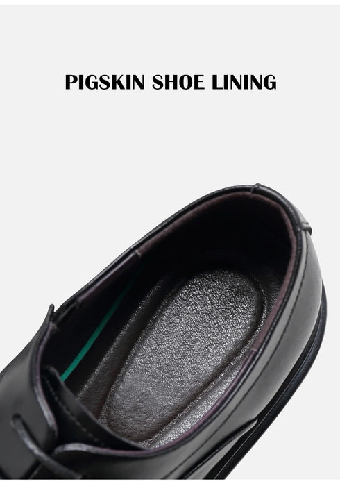 Platform High Heel Casual Men Brogue Genuine Leather Oxford Dress Shoes